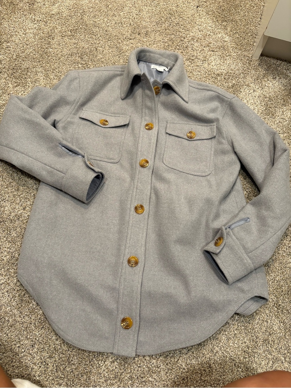 Good American Longline Shacket in Dusty Quarry Size XS/X - Picture 6 of 7